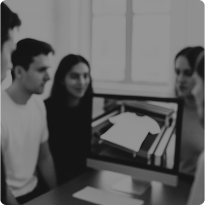 Our team working on a design